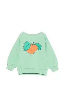 Графический свитшот мандаринового цвета Bobo Choses, зеленый