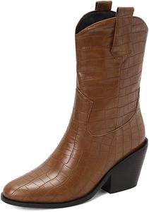 Женские ботильоны MRKEWUNEY с острым носком и каблуком-блоком в стиле Челси, 84 Brown