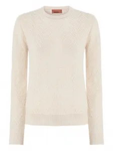 Свитер с круглым вырезом и шевронным узором Missoni, нейтральный