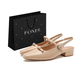 FOXER Блок каблук высокие каблуки женские абрикос, цвет Apricot