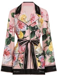 Dolce & Gabbana рубашка с цветочным принтом, розовый