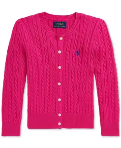 Детская кардиган Mini-Cable Cotton для девочек 2T-6X Polo Ralph Lauren, синий