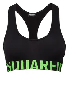 Спортивный бюстгальтер с логотипом Dsquared2, черный