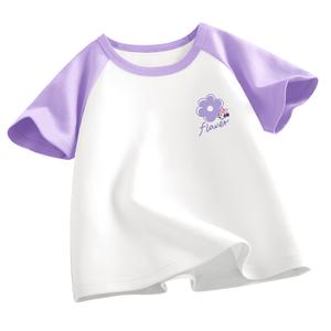 Футболка для детей с круглым вырезом тонкая Disney, dioran k фиолетовый белый