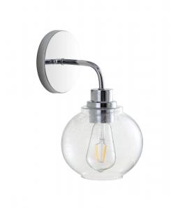 Светодиодный светильник для ванной комнаты Sandrine в деревенском стиле с одной лампой Jonathan Y, серебро