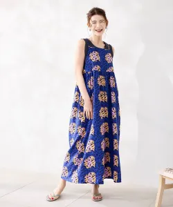 Комбинезон-майка с батиковым принтом от Suu Coen, цвет Cobalt