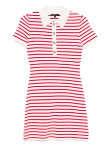 Трикотажное платье в полоску Maje, красный