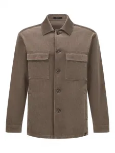 Куртка с карманами из вельвета Boggi Milano, коричневый