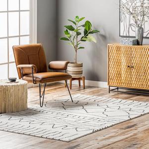 nuLOOM ковер 153 x 244 см Cozy Plush, машинная стирка, противоскользящий, мягкий пушистый ворс для гостиной спальни детской комнаты домашний декор, Sandie Black