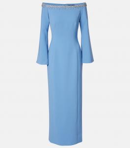Платье макси с декором Lima Jenny Packham, Blue Hawaiian