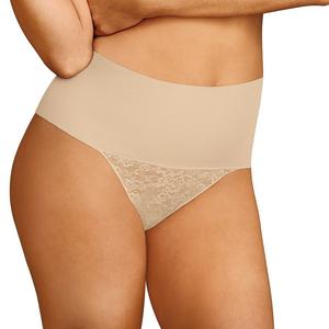 Женские трусики-стринги с кружевом Maidenform Firm Control Tame Your Tummy DM0049, цвет Nude Transparent Lace