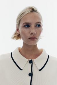 Кардиган с воротником H&M, бежевый