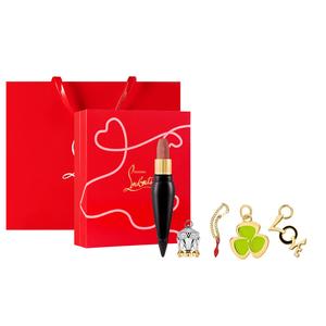 Christian Louboutin Черная трубка морковный оттенок набор помад для макияжа легко растушевывается стойкая 3,8г+2мл*2 пробник духов + коробка + подарочный пакет