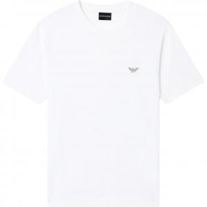 EMPORIO ARMANI Футболка мужская белая с круглым вырезом средней плотности