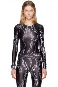 Шикарный боди с цепями Versace Jeans Couture, черный