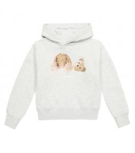 Толстовка из хлопкового джерси с принтом Palm Angels Kids, Melange Grey Brown