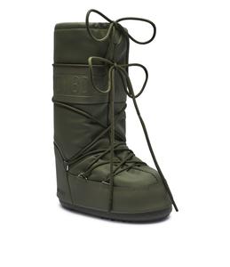 Зимние ботинки Moon Boot на толстой подошве со шнуровкой, зеленый