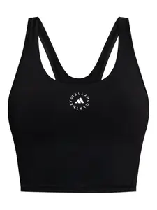 Спортивный топ с логотипом Adidas By Stella Mccartney, черный