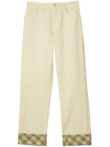 Прямые джинсы в клетку Burberry, нейтральный цвет