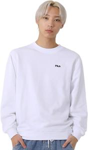 Толстовка FILA, однотонная, с длинным рукавом, флисовая подкладка, вышивка логотипа в одну точку, принт на спине, быстросохнущая, влагоотводящая, теплая, стильная, унисекс, осень/зима, fh8089, белый