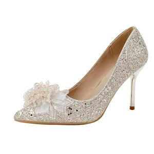 Dunnu Серебряные туфли на шпильке для женщин, цвет Silver