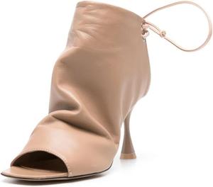 Женские ботильоны FYS с квадратным носком, открытым каблуком, туфли на шпильке, с открытой пяткой, шнуровкой, для вечеринок и танцев, размер 4-16 США, Nude