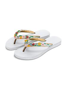 Сандалии с Т-образной перемычкой Uzurii Luxury Footwear Macrame Daisy, белый