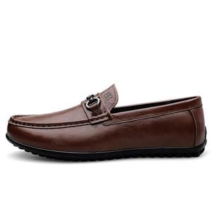 Mulinsen Мокасины мужские черно-коричнево-белые коричневые, цвет Brown[Leather Shoe Size : Athletic Shoes Size 41 = Size 40 in This Model]
