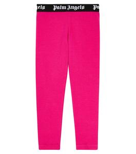 Леггинсы из смесового хлопкового джерси с логотипом Palm Angels, розовый