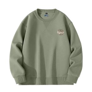 Толстовка мужская с круглым вырезом тонкая heavyweight WARRIOR, matcha зеленый