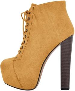 Женские ботильоны Richealnana на платформе с массивным каблуком, шнуровкой и ремешками, Yellow