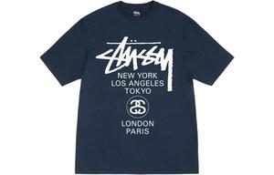 Футболка World Tour Stussy, Морской синий