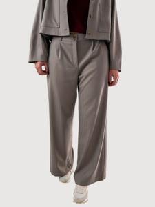 Широкие брюки со складками спереди WEARABLE STORIES Joy, серо-коричневый