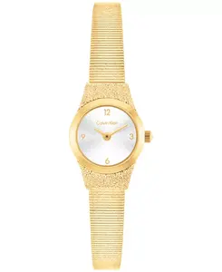 Женские современные часы с сетчатым браслетом из нержавеющей стали золотистого оттенка, 18 мм Calvin Klein, gold