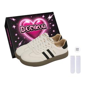 Boldi Kuki Женские скейтерские кеды лоу-топ серебристые (эксклюзивная коробка + носки в комплекте), цвет Silver (Exclusive Shoe Box+Includes Socks)