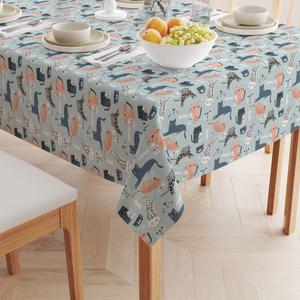 Квадратная скатерть, 100% полиэстер, 54x54 дюйма, фон с кошками