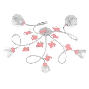 Детский потолочный светильник 80x20 см, белый/розовый