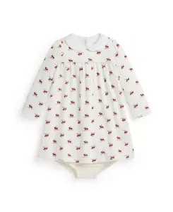 Детский комплект для девочек из платья и панталонов Polo Ralph Lauren, белый