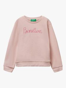 Детский хлопковый свитшот с круглым вырезом Benetton, Pink