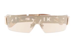 Солнцезащитные очки асимметричной формы металлические женские золотые PHILIPP PLEIN