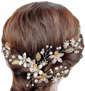 Золотой ободок, ветка, украшение, цветы, жемчуг, СВАДЬБА Edibazzar