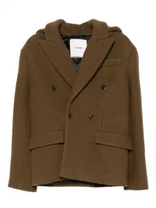 Двубортное пальто Nanushka, коричневый