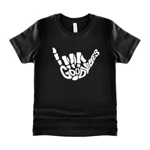 Футболка с короткими рукавами и рисунком скелета Good Vibes для малышей The Juniper Shop, черный