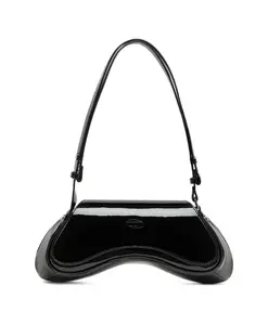 Черная сумка с овальным логотипом в виде буквы D. Diesel, черный