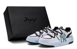 Кроссовки MLB Chunky Liner Skateboarding Shoes Unisex Low-top Black, синий/черный