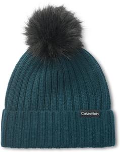 Женская шапка-бини с логотипом Calvin Klein, Emerald