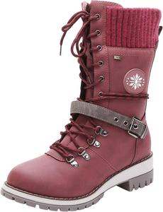 Женские зимние ботинки, теплые, из эластичного трикотажа, армейского стиля, противоскользящие, массивные, на низком каблуке, ботильоны, с закругленным носком, на шнуровке, средней высоты, с пряжкой, модные Generic, Rot/Ausflug, Einfarbig (Getaway Solids)