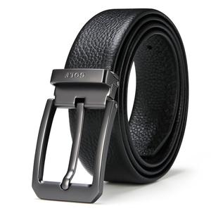 Мужской кожаный ремень GOLF, Черный (коробка обновления)