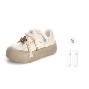 Низкие женские скейтерские кеды Deesha, Milk Tea[High-Quality Upgraded-Giveaway Edition]