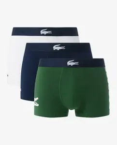 Набор из 3 эластичных хлопковых трусов с логотипом на поясе Lacoste, многоцветный